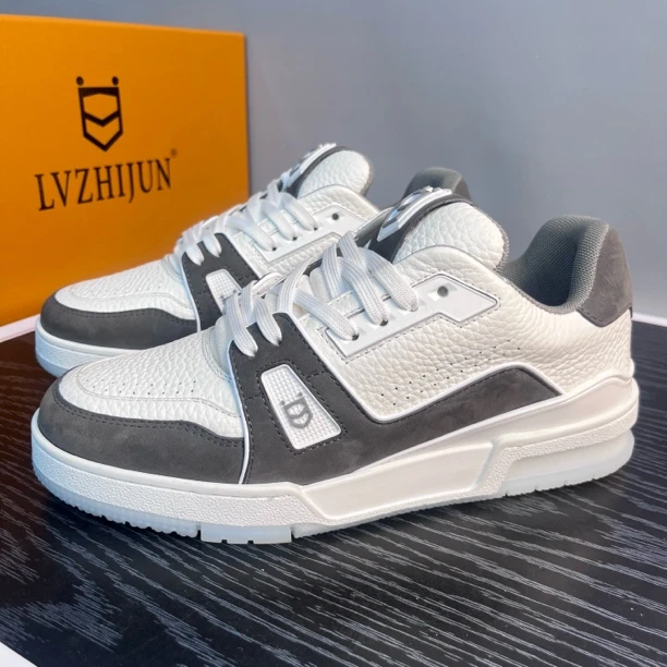 GWBBT/白灰休闲板鞋 无标款 日常休闲低帮板鞋男款白色时尚灰色