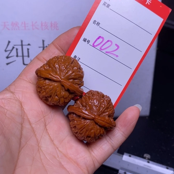 文玩核桃把件002，34闷白