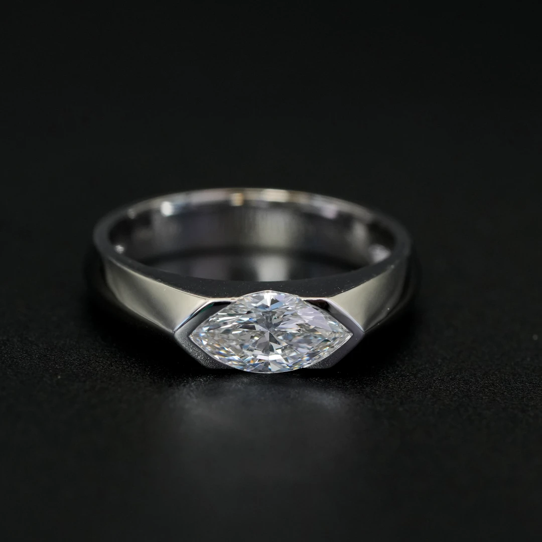 OLBV 【合成/培育】马眼钻戒结婚钻戒特价钻戒大钻戒双证书定制