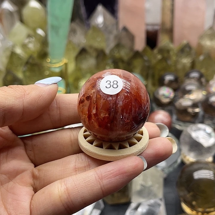 ****a水晶珠宝半成品未镶嵌38红椒花球