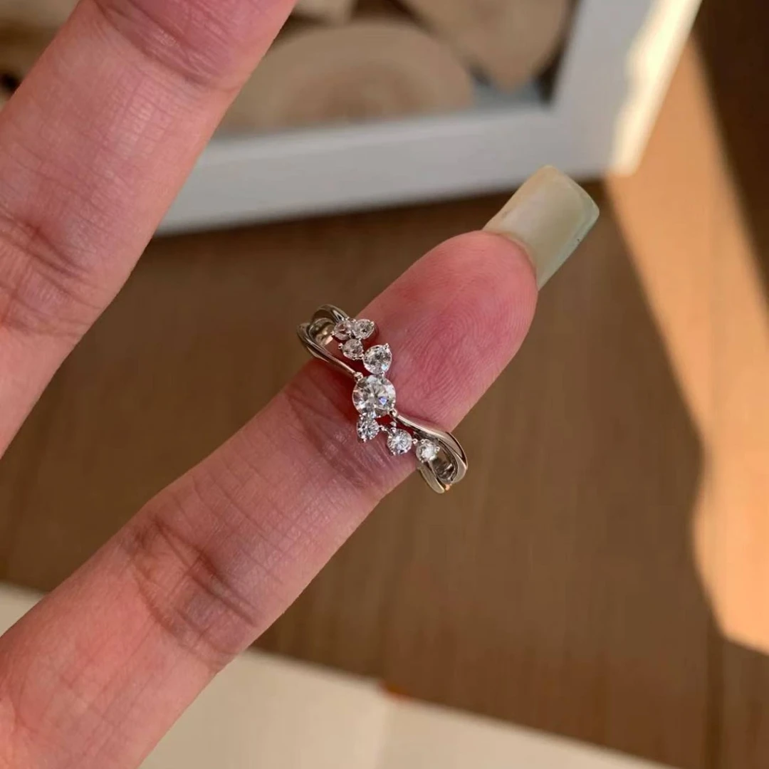 新款繁花戒指简约百搭可调节指环轻奢小众设计精致气质设计感甜美