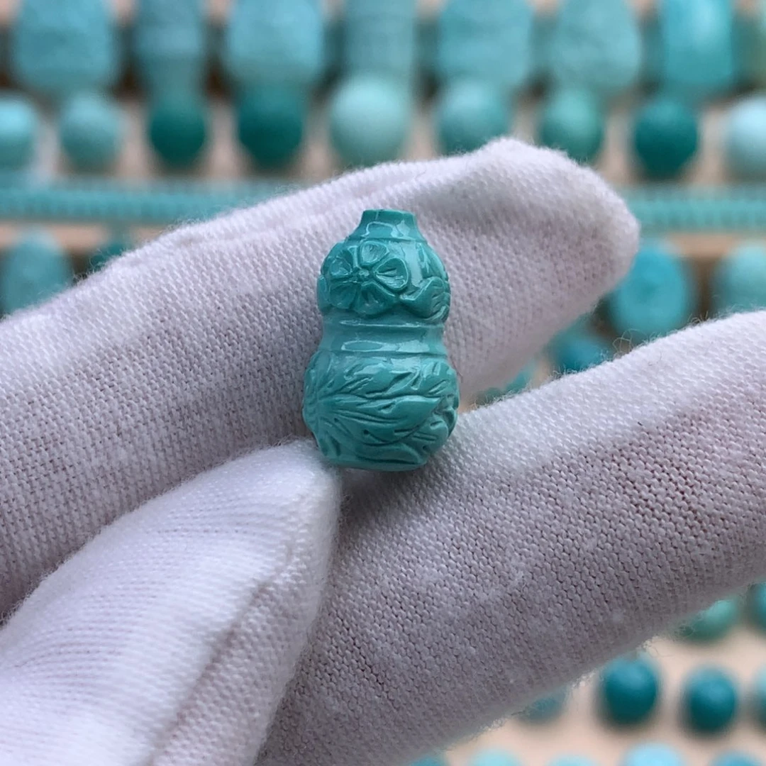 绿松石未镶嵌珠宝奇石葫芦配饰