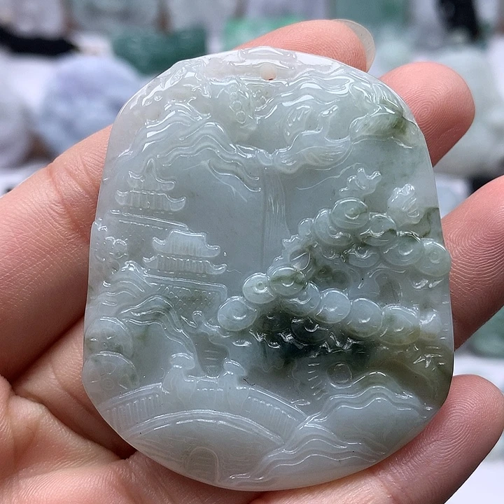 翡翠未镶嵌颈饰山水福利