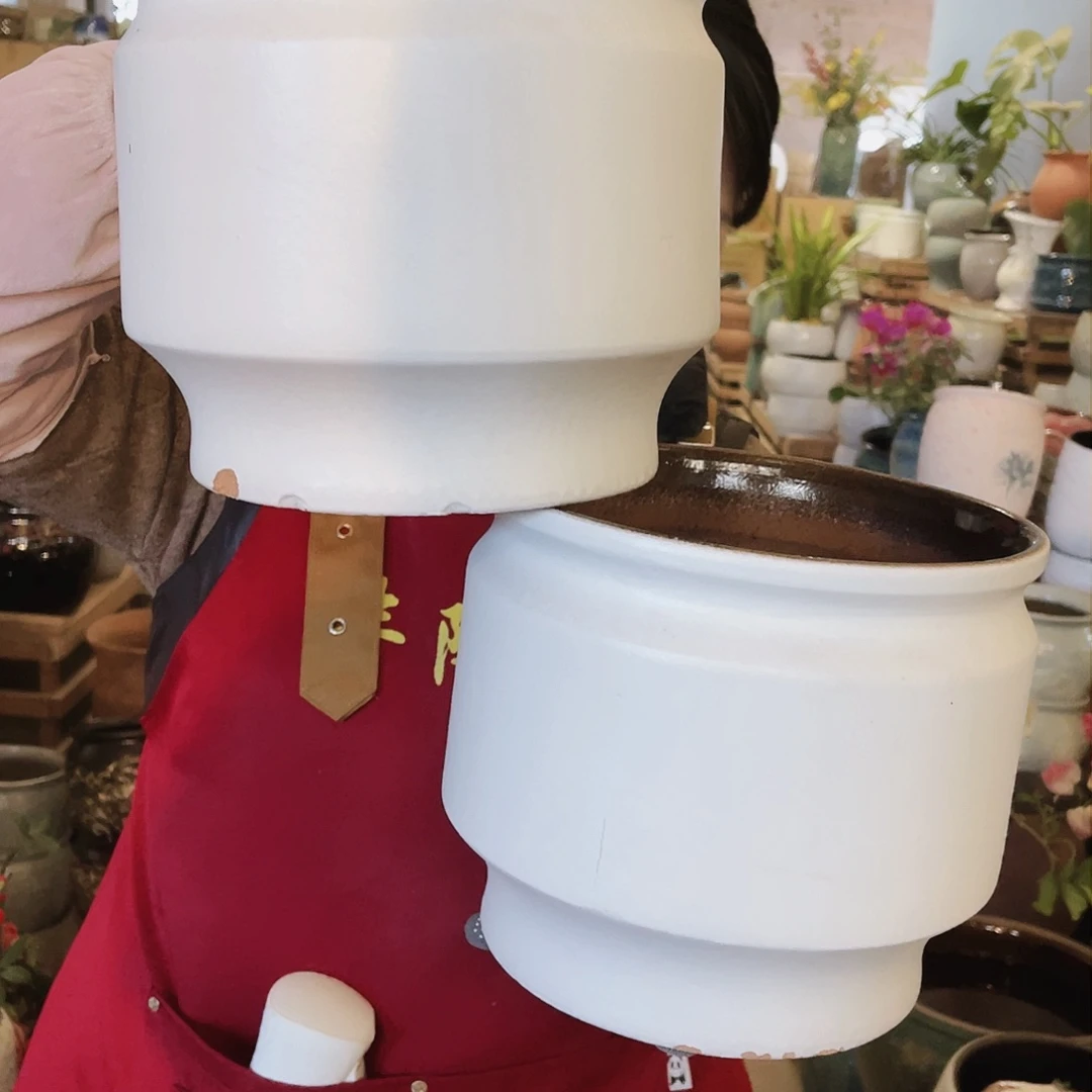 紫砂花盆高度18口径21