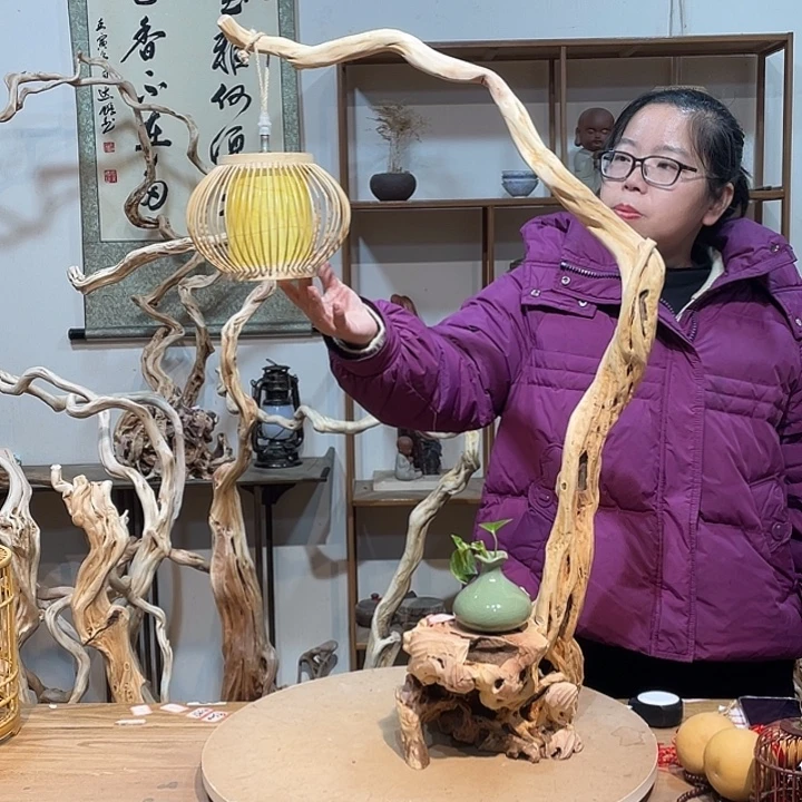 妮***张木杜鹃根根艺摆件