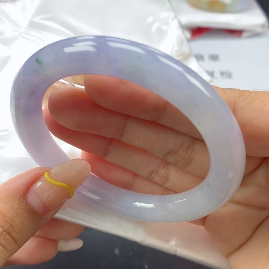 翡翠手镯未镶嵌缅甸天然翡翠手镯56.7圆