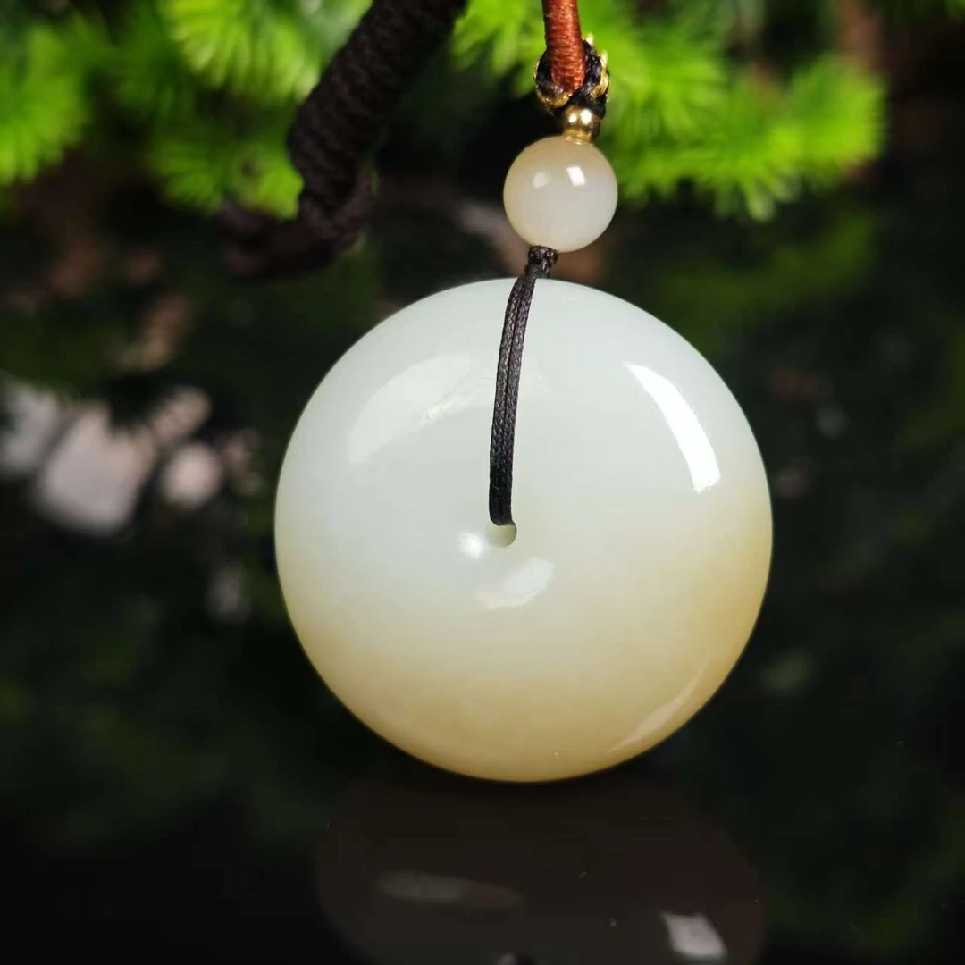 lot5224 平安扣 和田玉糖白玉 35.6*13.4mm 33.8g