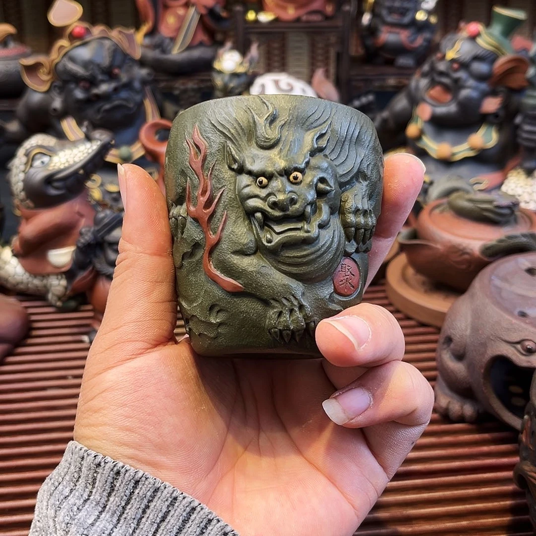 茶杯紫砂高端紫砂主人杯雕塑