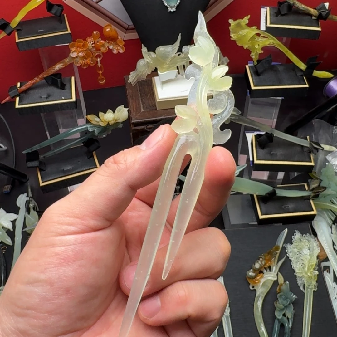 岫玉发饰未镶嵌明君玉簪贼拉好看
