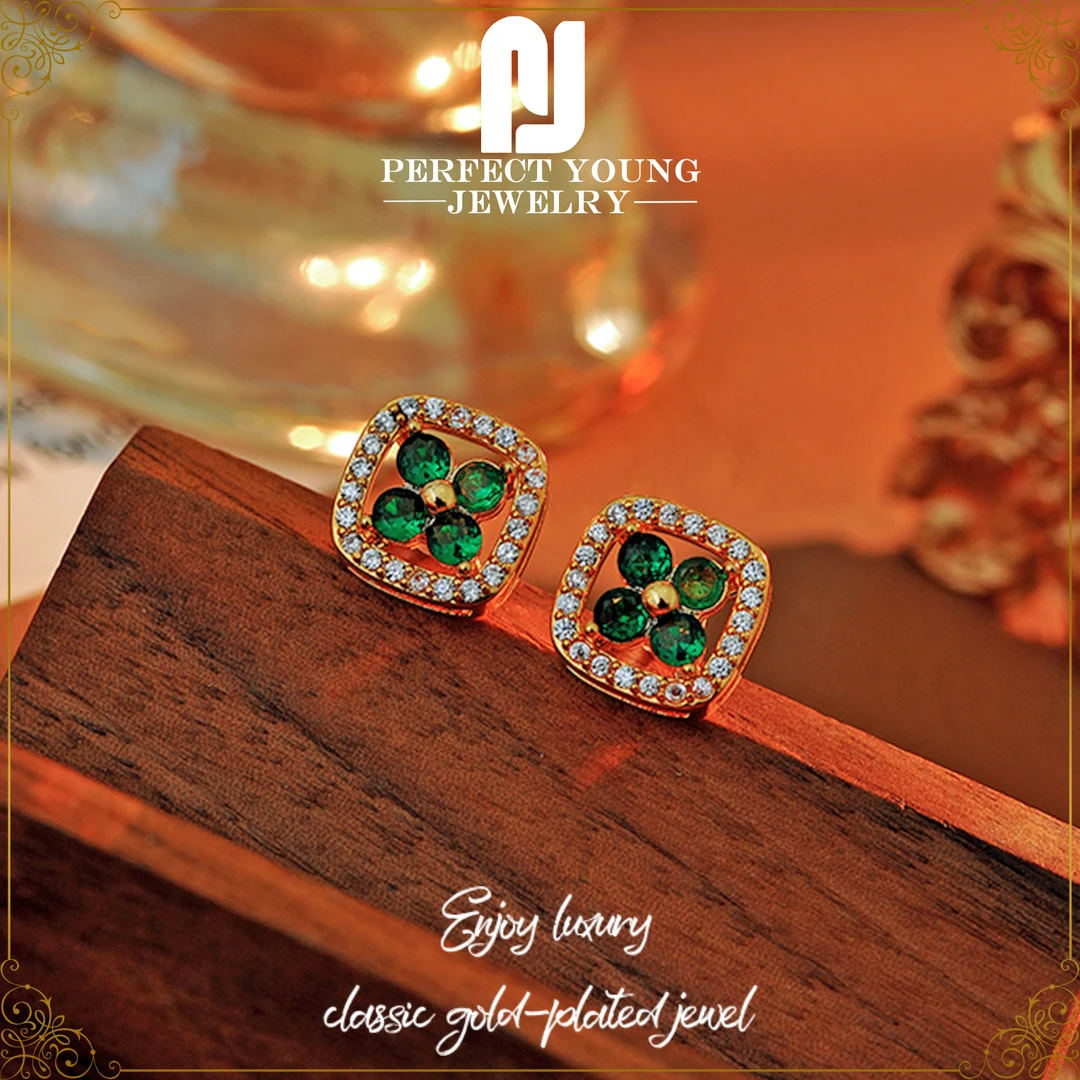 【翠绿秘境】英☆Perfect&Young时尚耳钉D-8915