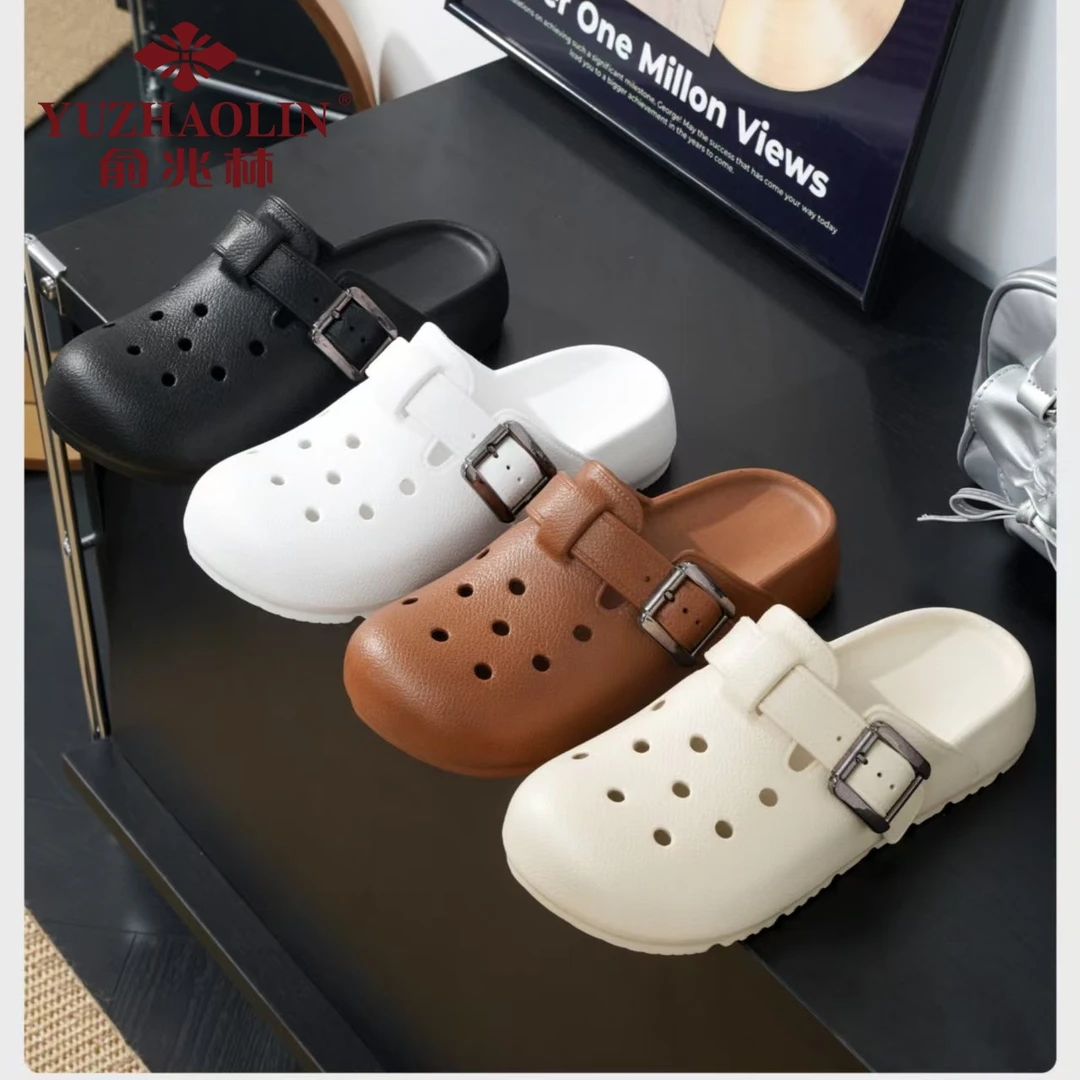 俞兆林女士鞋子凉拖鞋舒适包头半凉拖鞋勃肯鞋洞洞鞋休闲舒适