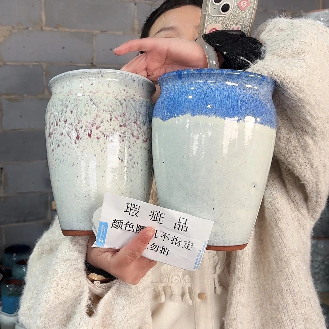 瑕疵两个高20/14红陶