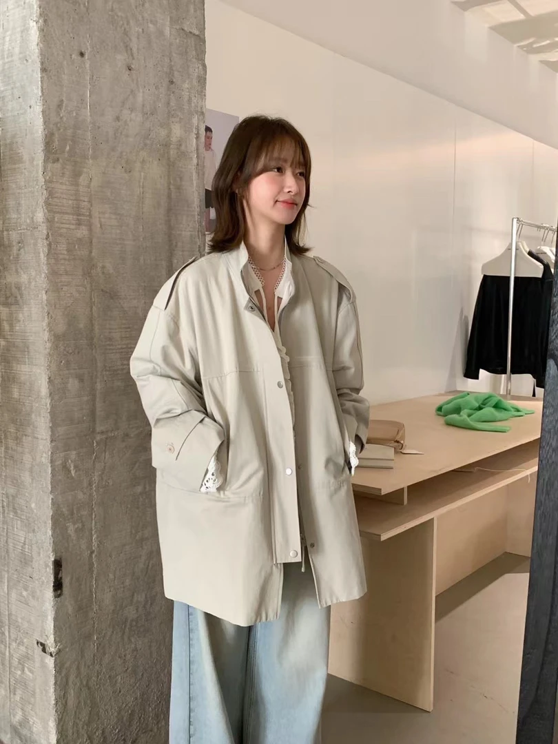 春季韩系复古中长款风衣