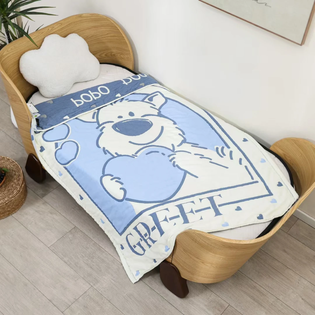 【爱心雪纳瑞】A类全棉纱布120*150cm童被亲肤卡通亲肤柔软泡芙被