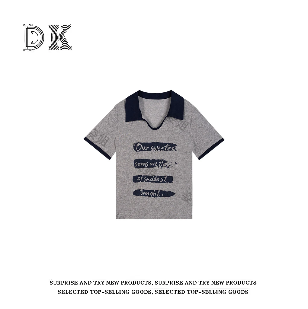 【姿姐】2025新款竹节棉印花百搭休闲宽松上衣T恤【DK】