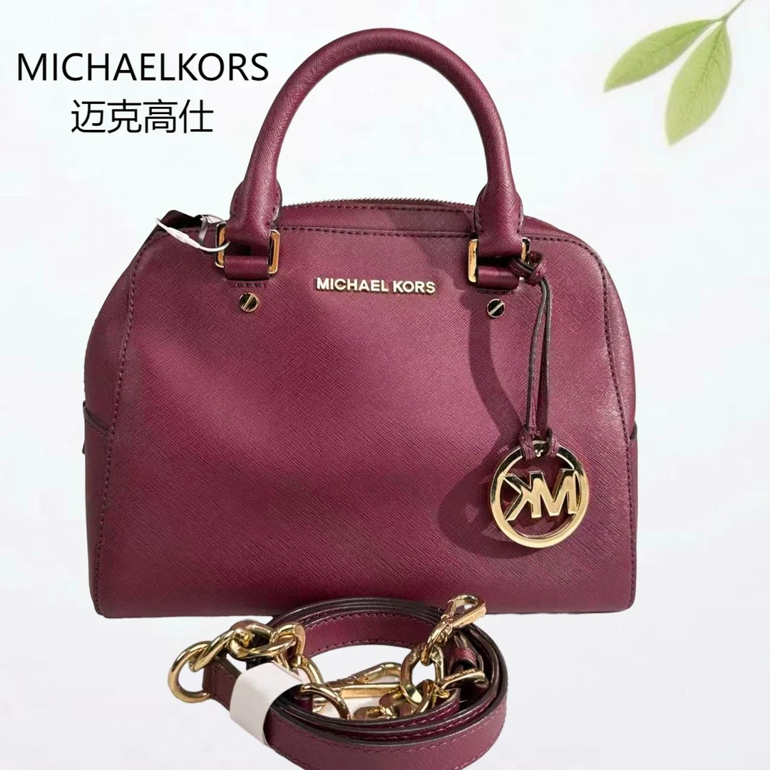95新 MICHAEL KORS/迈克高仕 酒红色单肩包G25804039底长26X18