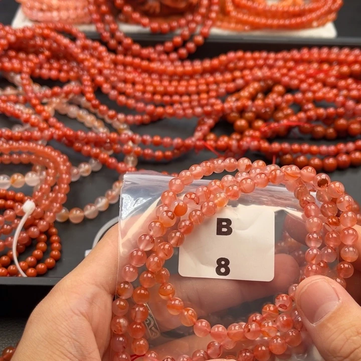 南红玛瑙未镶嵌多样性发货默认微瑕称重6mm