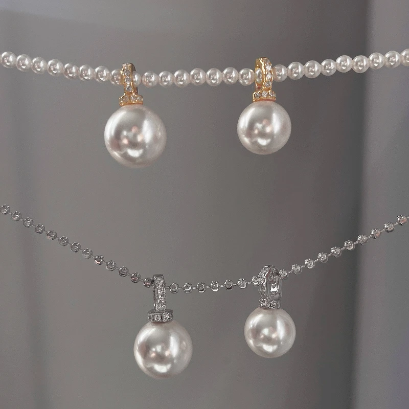 吊坠925银 大孔径一颗珍珠吊坠可搭配多种项链新款轻奢小众挂坠