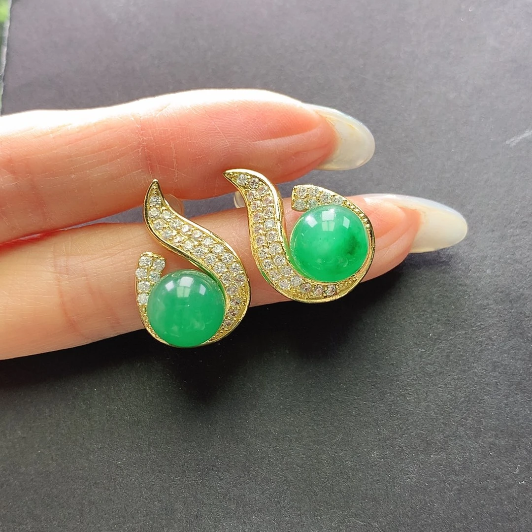 石英质玉合金耳坠