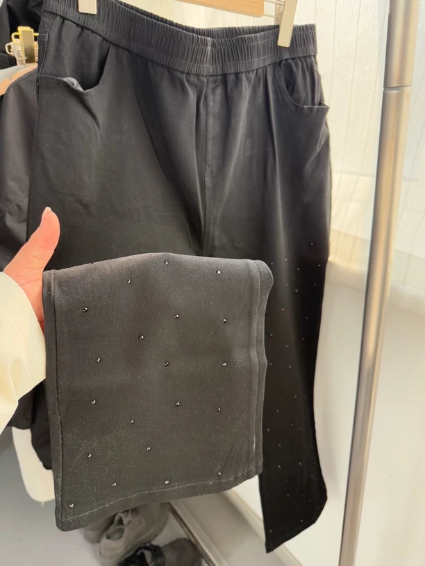 W阿薇•亮钻微喇裤