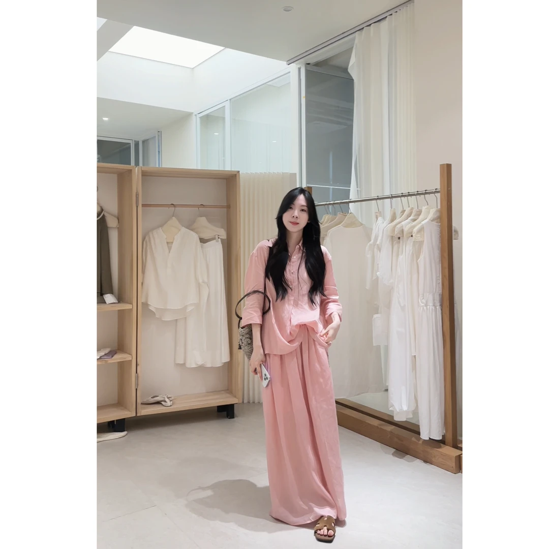 【NO退NO换】夏日来信-亚麻天丝！七分袖简约衬衫（MH2581018#）棉花糖