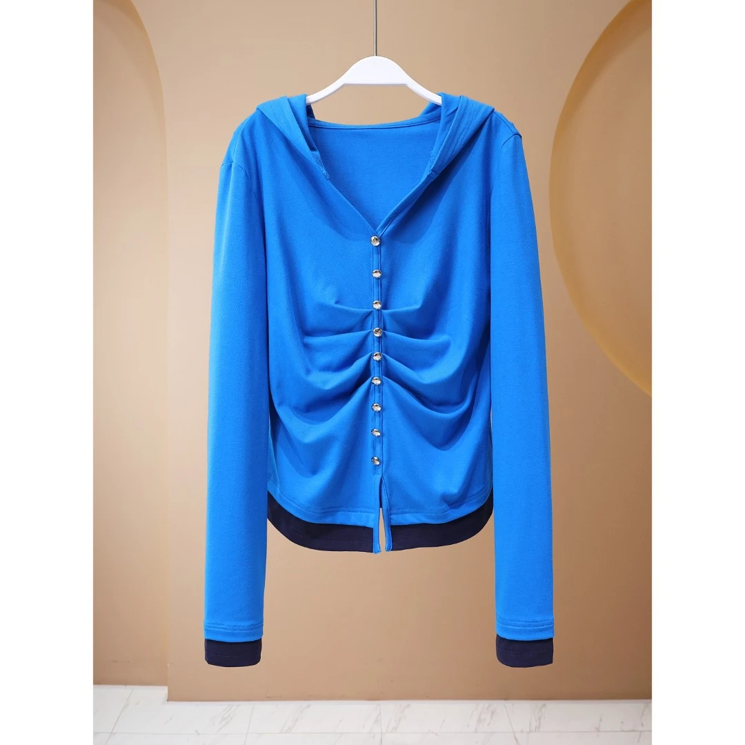 【程二定制】设计师款高弹塑性连帽款上衣/5365