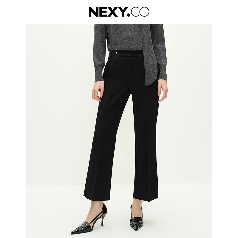 NEXY.CO/奈蔻直筒时尚休闲简约修身九分裤XV03063W0