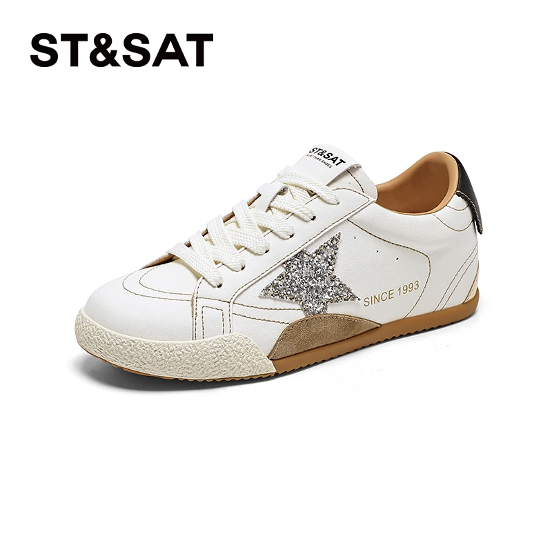 星期六时尚百搭小板鞋2025秋季新款舒适平底休闲鞋徒步旅游运动鞋