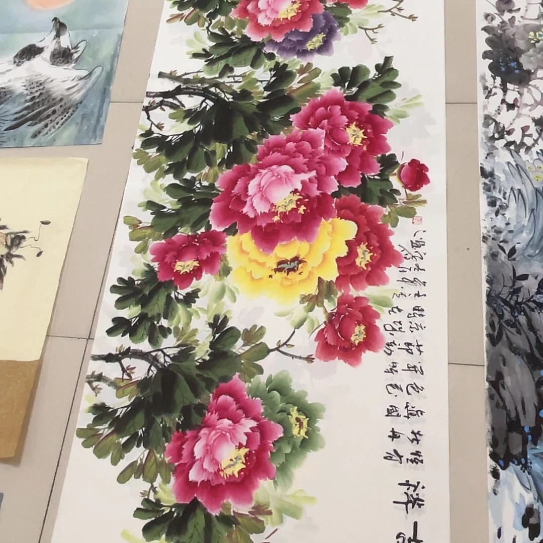 国画纯手绘山水花鸟