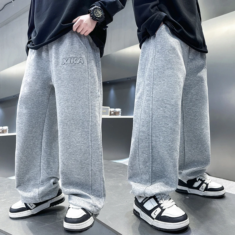 儿童装男童裤子春秋款2025新款中大童秋装卫裤男孩直筒运动休闲裤