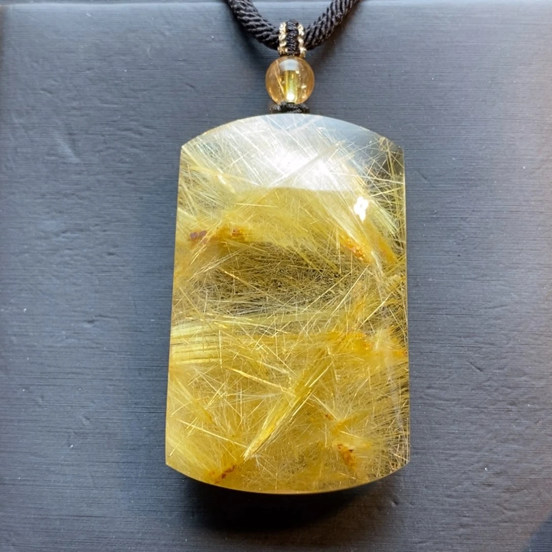 颈饰未镶嵌发晶天然白体金发晶满发晶无事牌