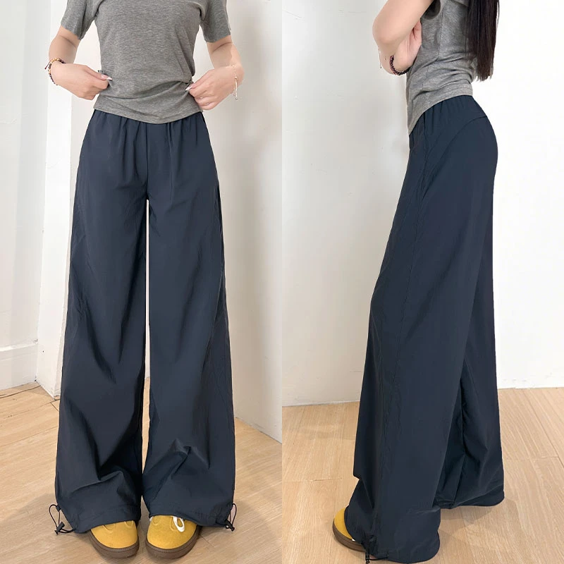 美式工装裤女夏季薄款2025新款宽松直筒休闲阔腿运动裤显瘦外穿