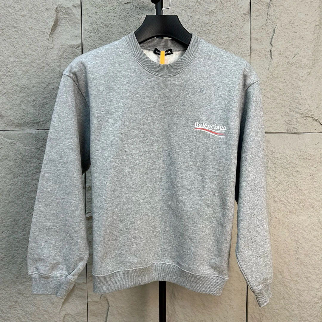 99新 Balenciaga/巴黎世家 经典灰色海浪可乐卫衣 S码 cl00377