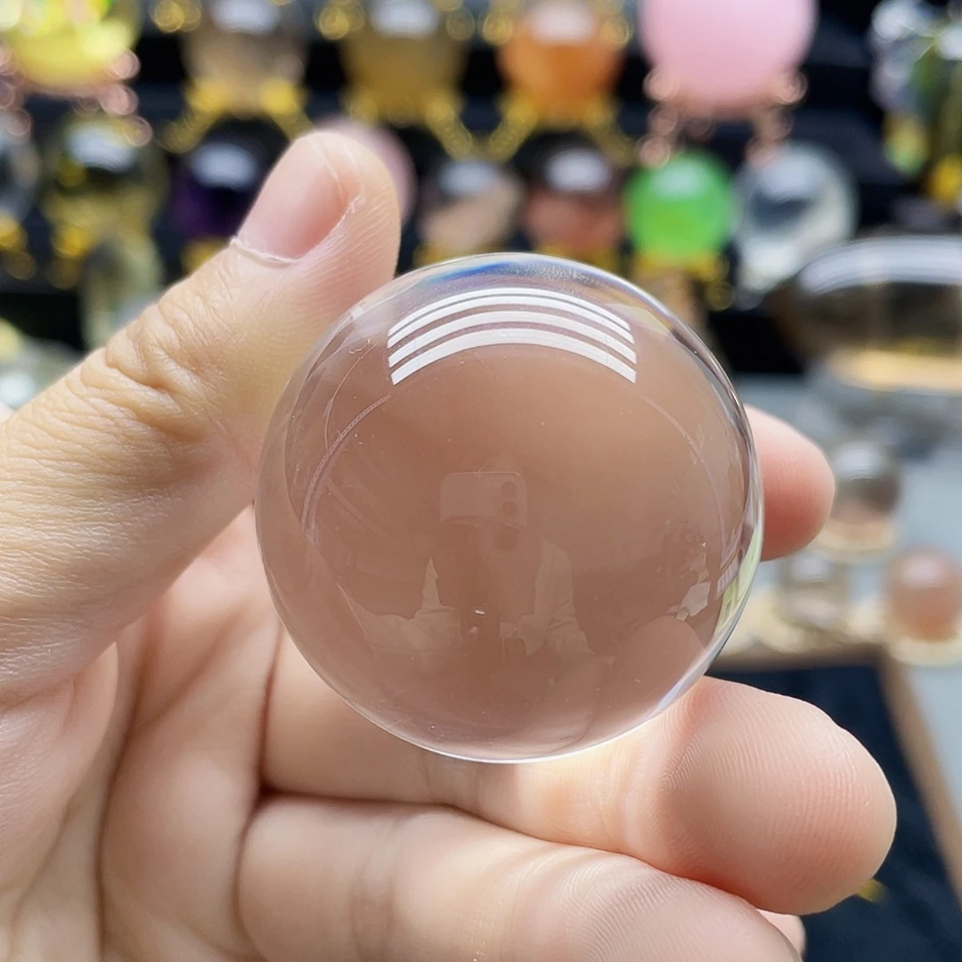 未镶嵌珠宝半成品水晶天然白水晶纯净体40mm