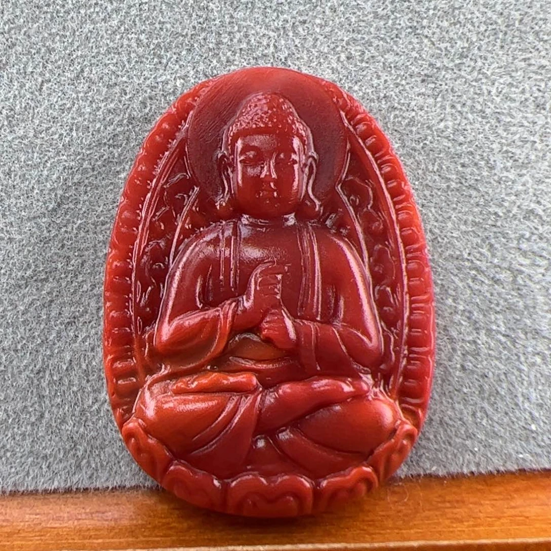未镶嵌（大日如来36*26*6、绑绳）南红玛瑙