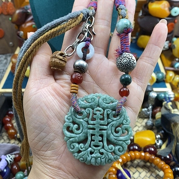 翡翠未镶嵌项链项链