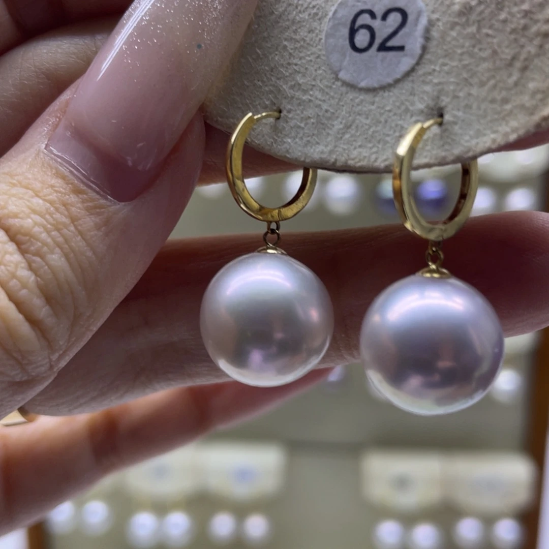 淡水珍珠耳饰18K金镶嵌