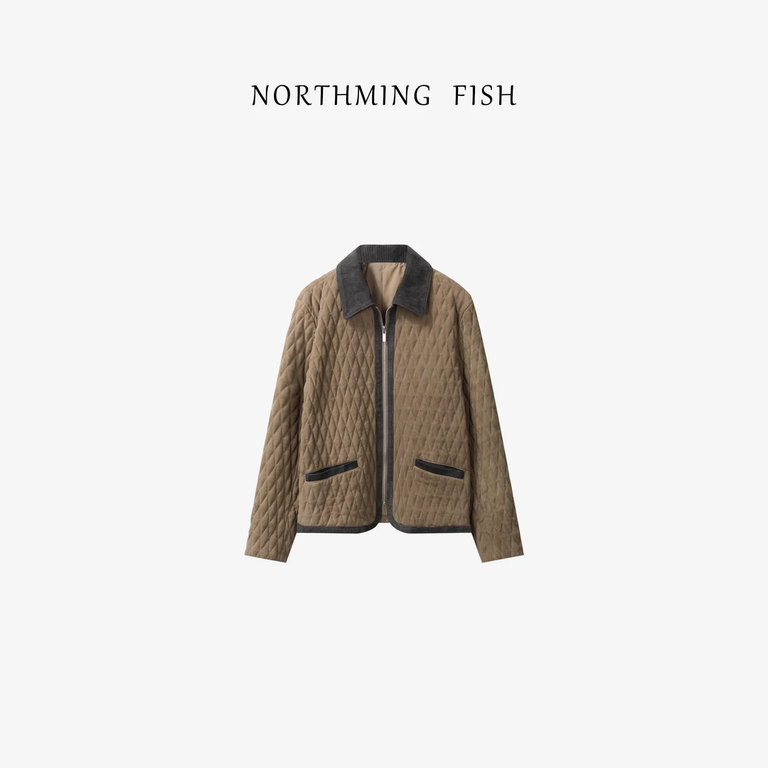 NorthMing fish 精致时髦 撞色  反绒羊皮鹅绒服