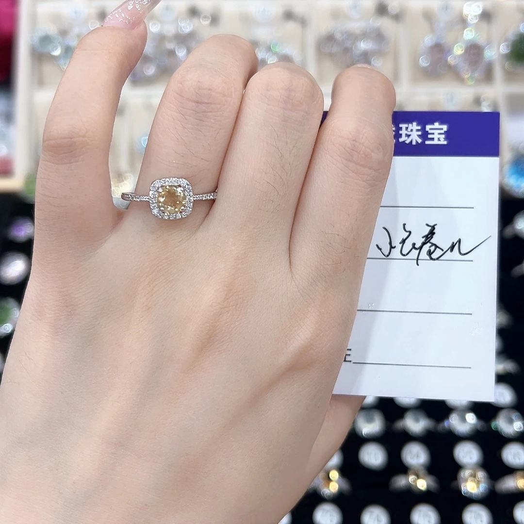 小****黄晶戒指银S925镶嵌