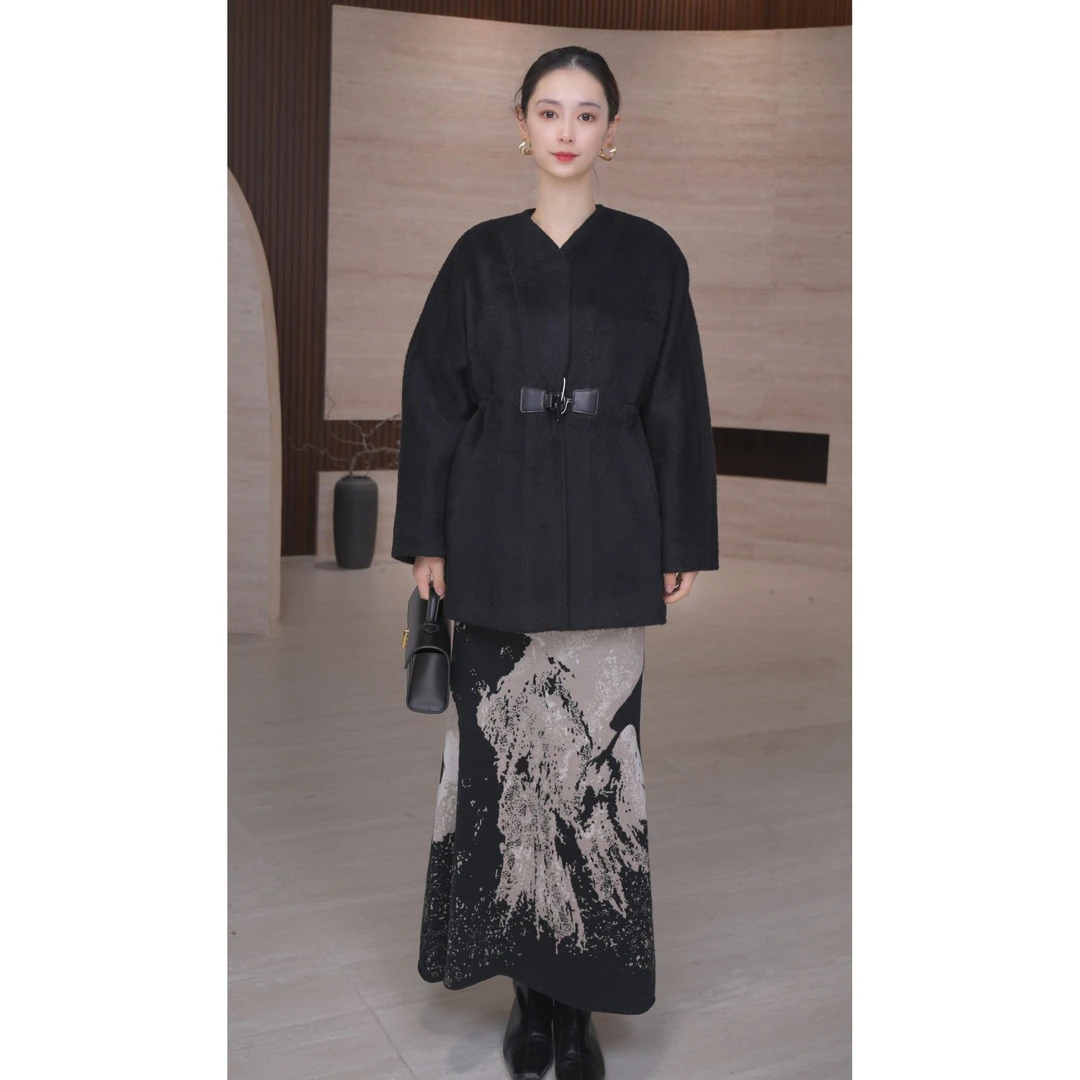 ZHISU｜知苏高级感古风斜襟中国风提花流苏毛呢外套