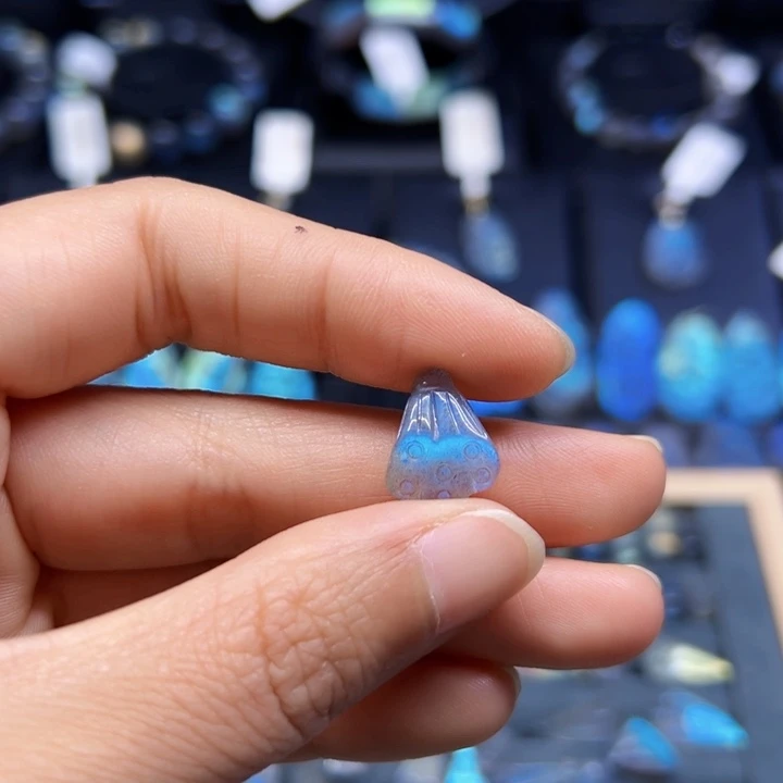 银S925镶嵌吊坠(不含链)拉长石树***L做扣头不退不换