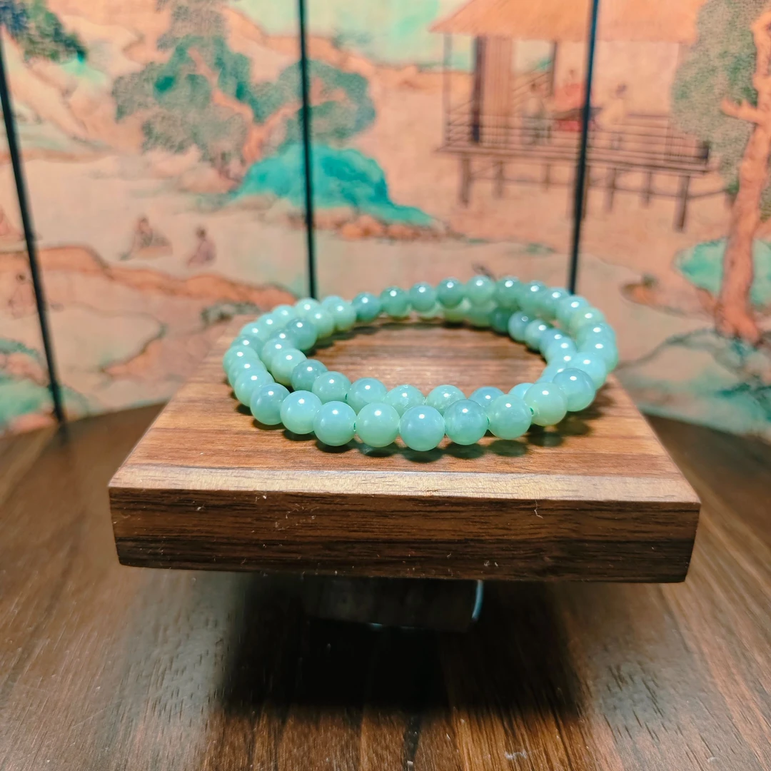 D和田玉圆珠项链0673