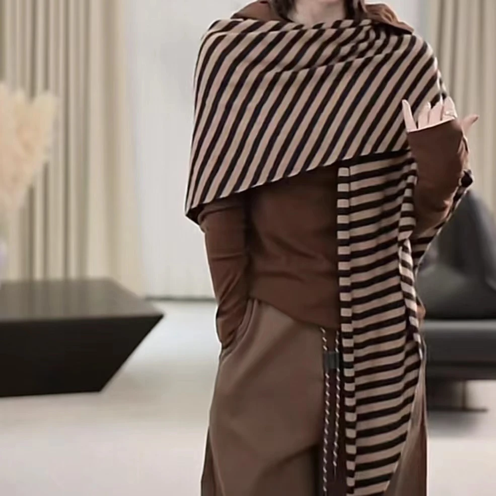 HB【超大三角披肩】围裹式披肩 百搭单品时尚休闲条纹