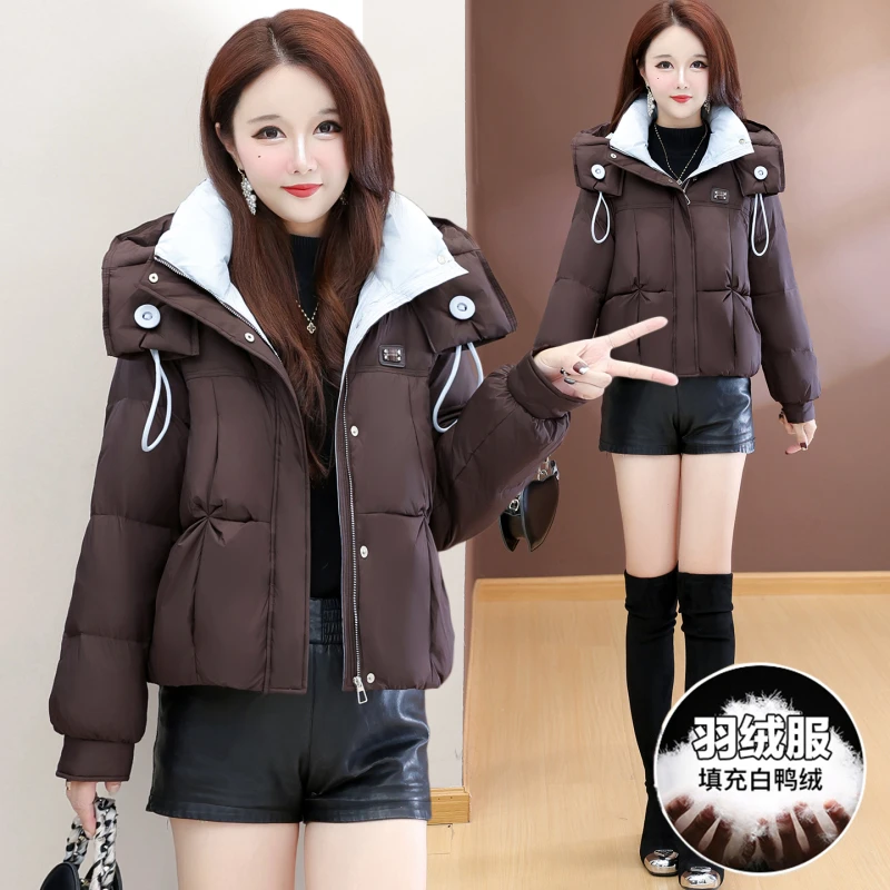 嘉兴平湖小个子羽绒服女冬季2025新款九江洋气时尚妈妈保暖短外套