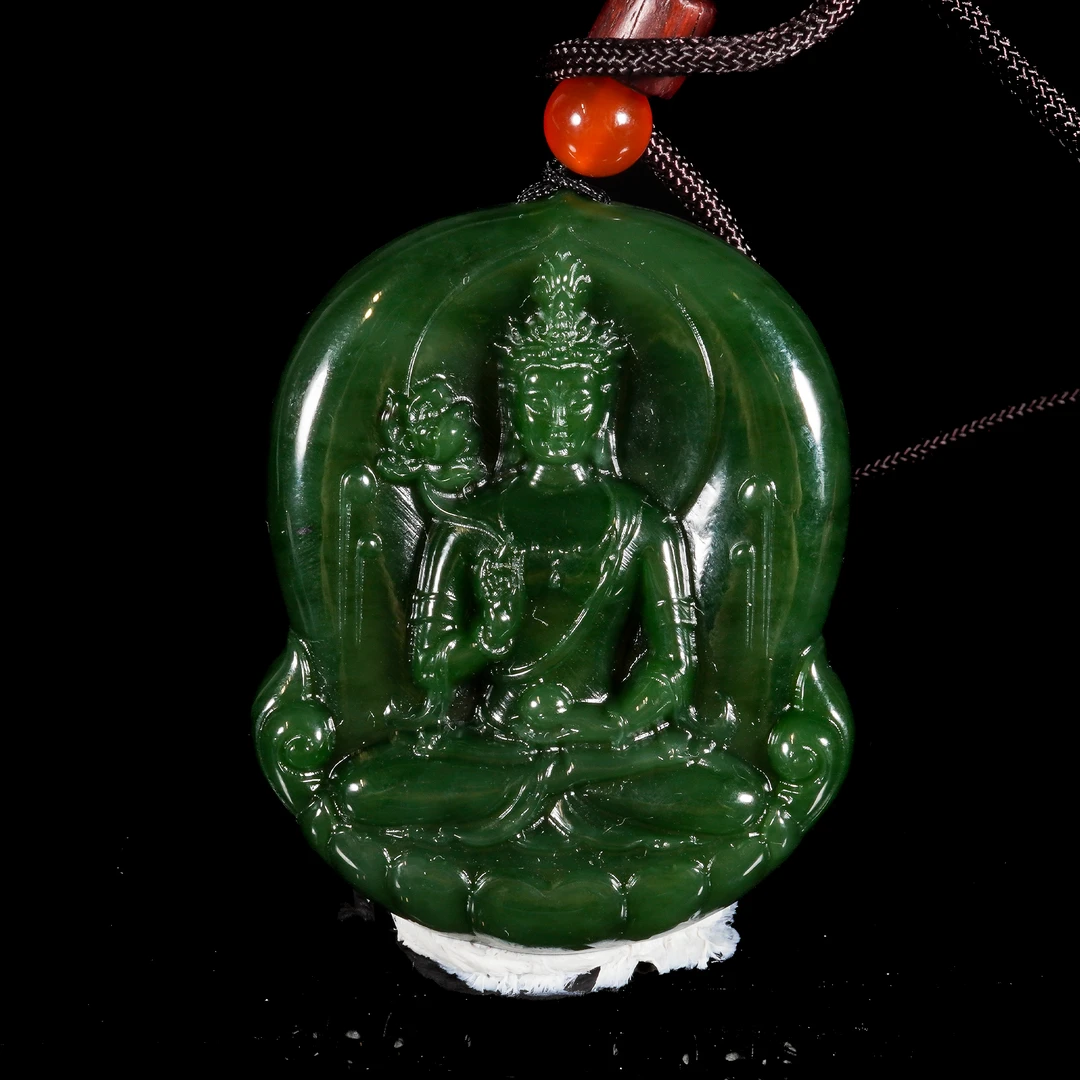 LOT.036和田碧玉人物牌/X3846