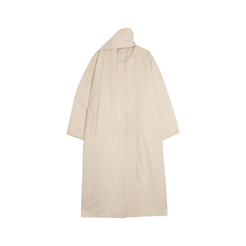 极简立体感 新品立裁可拆围巾式单排扣风衣Z581