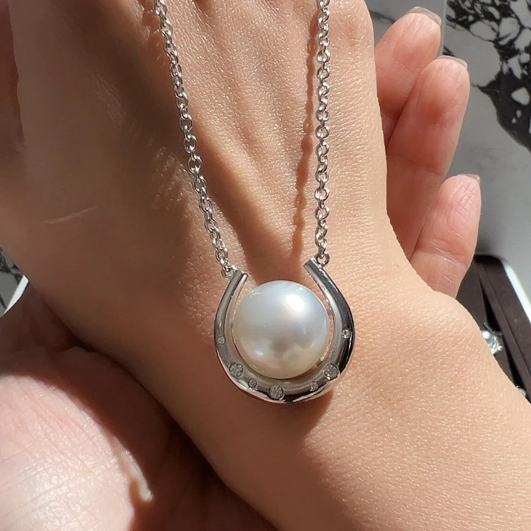 海水珍珠颈饰银S925镶嵌?****?