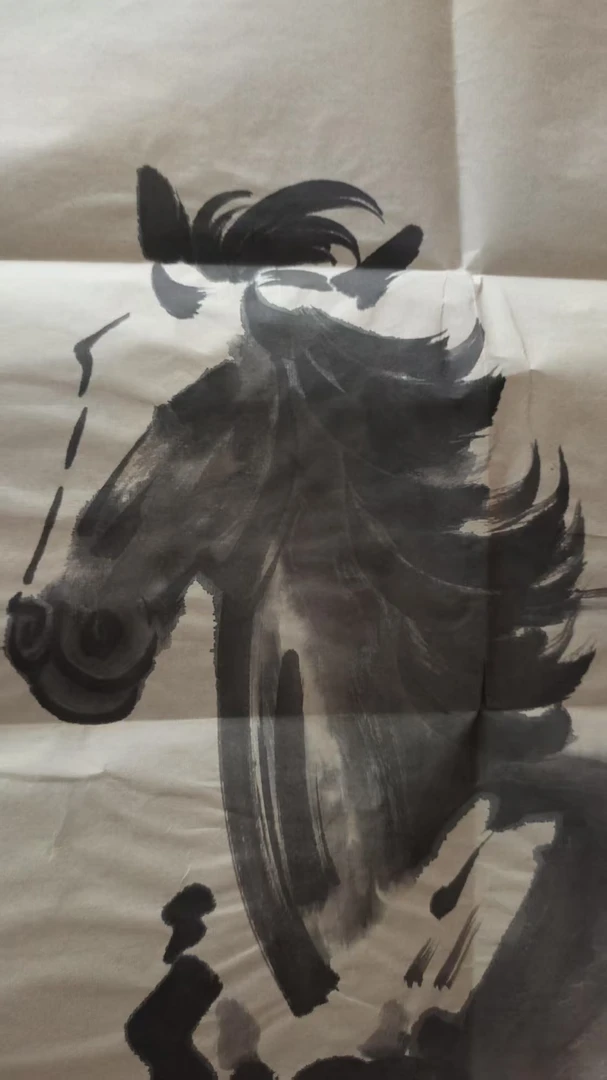 160【精美花鸟奔腾】时尚居家大气玄关装饰宣纸微喷复刻