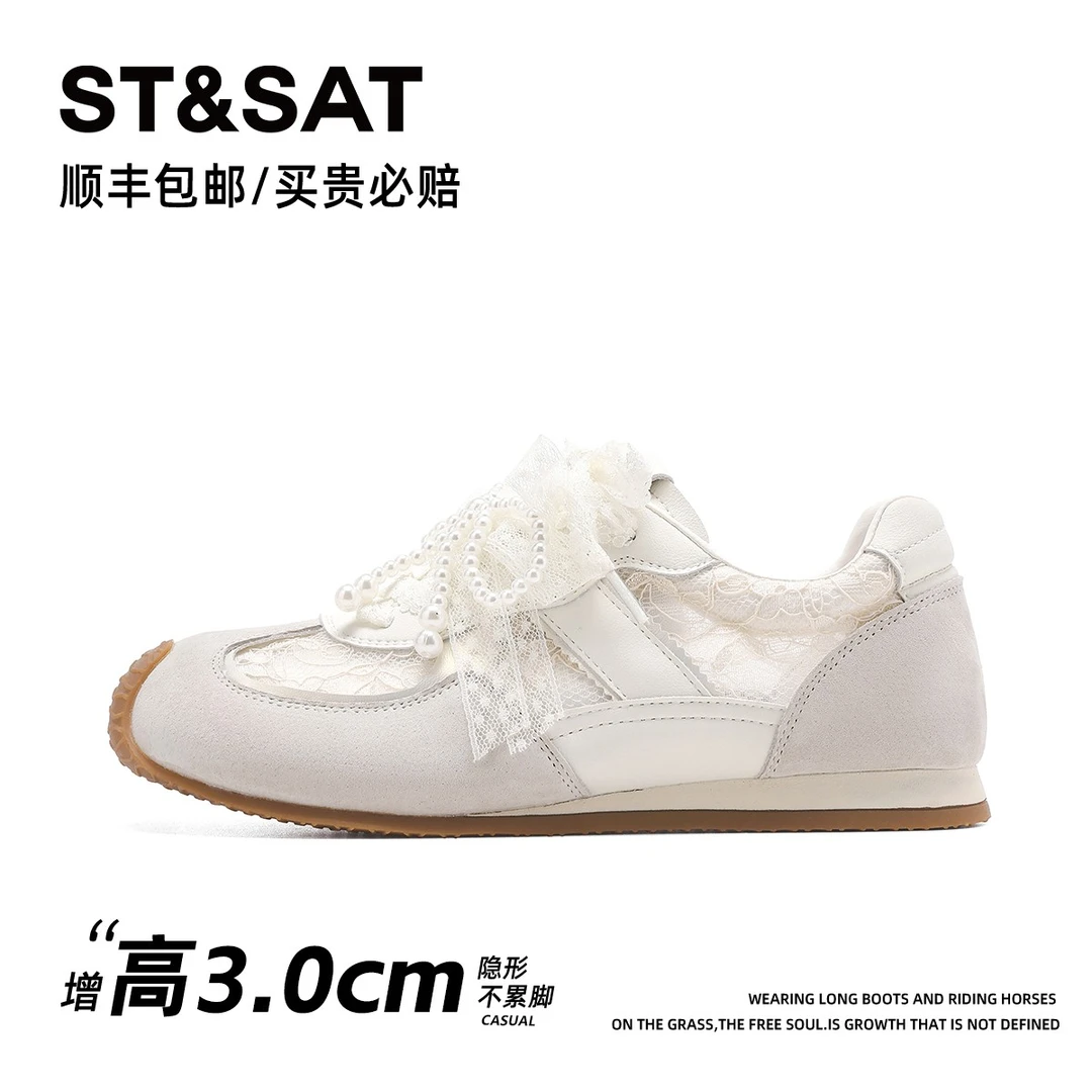 星期六芭蕾风德训鞋女款新款夏季平底鞋子女鞋新版网面透气阿甘鞋