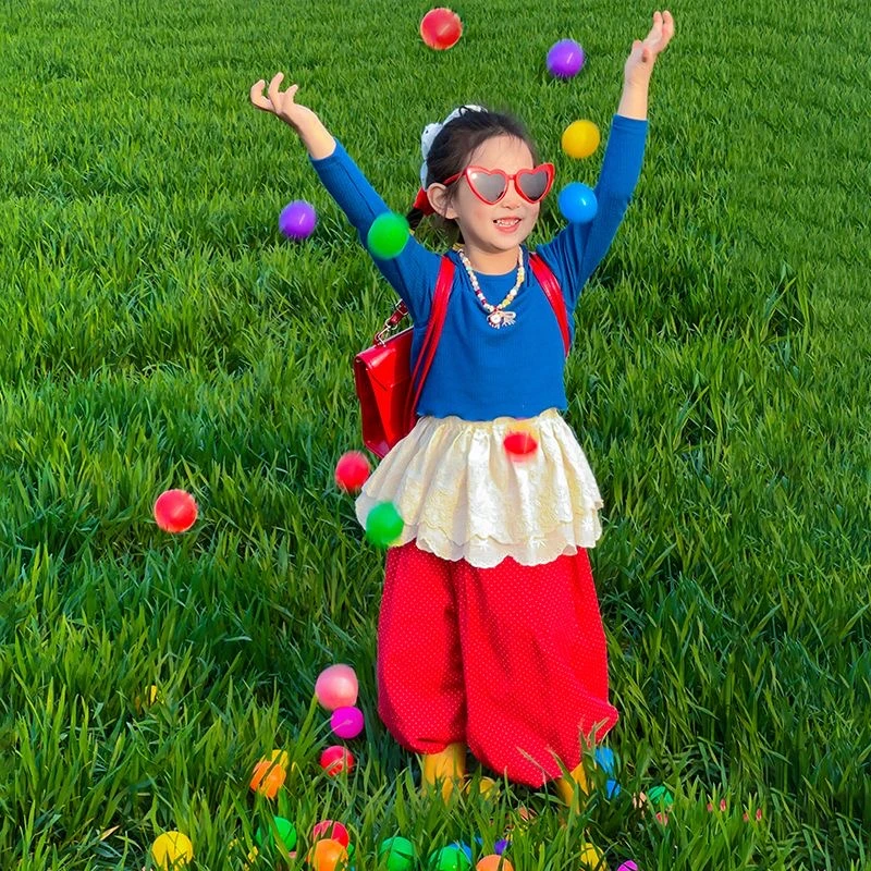 女童多巴胺穿搭套装春秋2025新款儿童糖果色系一整套女孩炸街春装